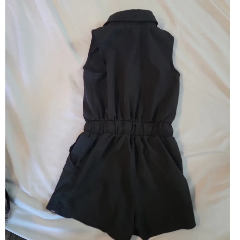 Justice x Pac-Man Girls Black Sleeveless‎ Zip Front Romper Size XS 5/6